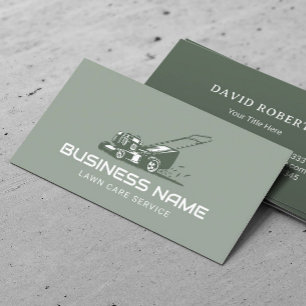 Lawn Care & Landscaping Service Plain Sage Green Business Card