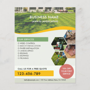 Lawn Care Landscaping Service QR Code Photo Flyer