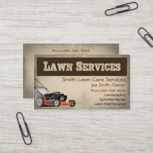 Lawn Care Landscaping Services Business Card