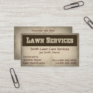 Lawn Care Landscaping Services Business Card