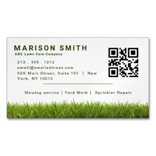 Lawn Care Landscaping Services Green Grass Style  Magnetic Business Card