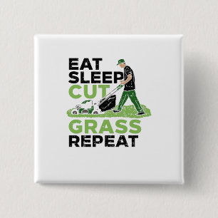 Lawn-Care Lawn-Mower Gardener 15 Cm Square Badge