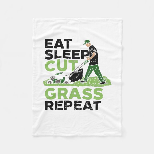 Lawn-Care Lawn-Mower Gardener Fleece Blanket (Front)