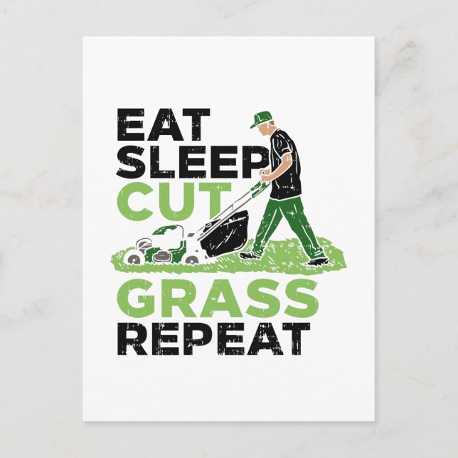 Lawn-Care Lawn-Mower Gardener Postcard (Front)
