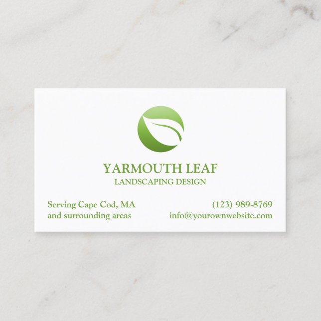 Lawn Care Leaf Logo Business card (Front)