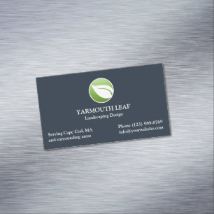 Lawn Care Leaf Logo Magnetic Business Card