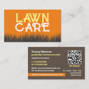 Lawn Care Logo, Lawn Care Services Business Card
