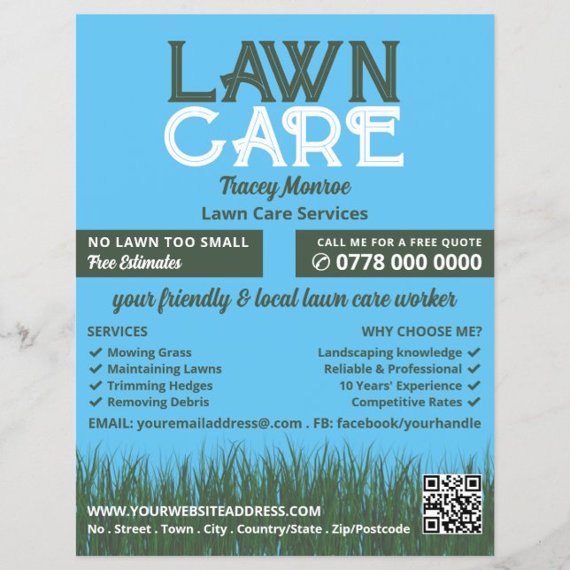Lawn Care Logo, Lawn Care Services Flyer (Front)