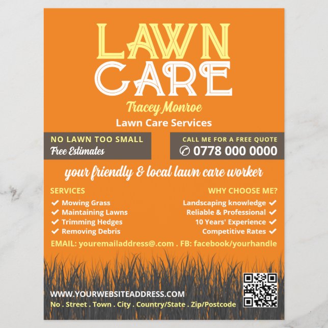 Lawn Care Logo, Lawn Care Services Flyer (Front)