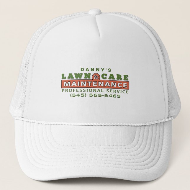 Lawn Care & Maintenance Custom Business Logo Hat (Front)