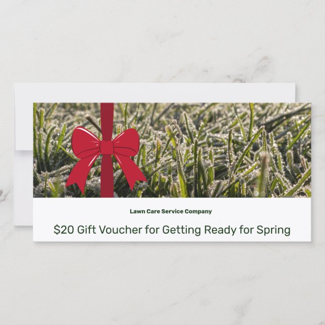 Lawn Care Maintenance Winter Gift Voucher Card (Front)