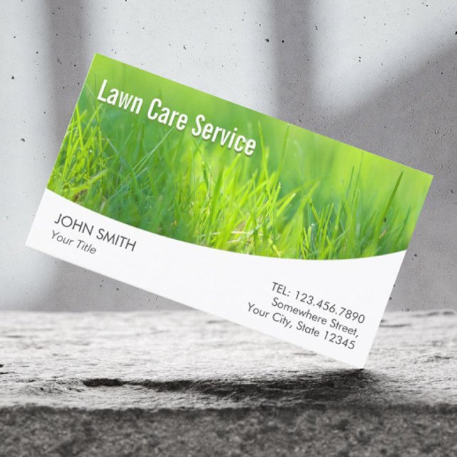 Lawn Care Modern Spring Green Business Card (Creator Uploaded)