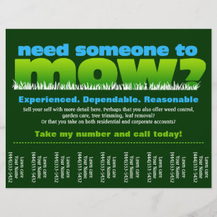 Lawn Care Mow Grass Landscaper Flyer