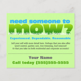 Lawn Care Mow Grass Landscaper SMALL Flyer