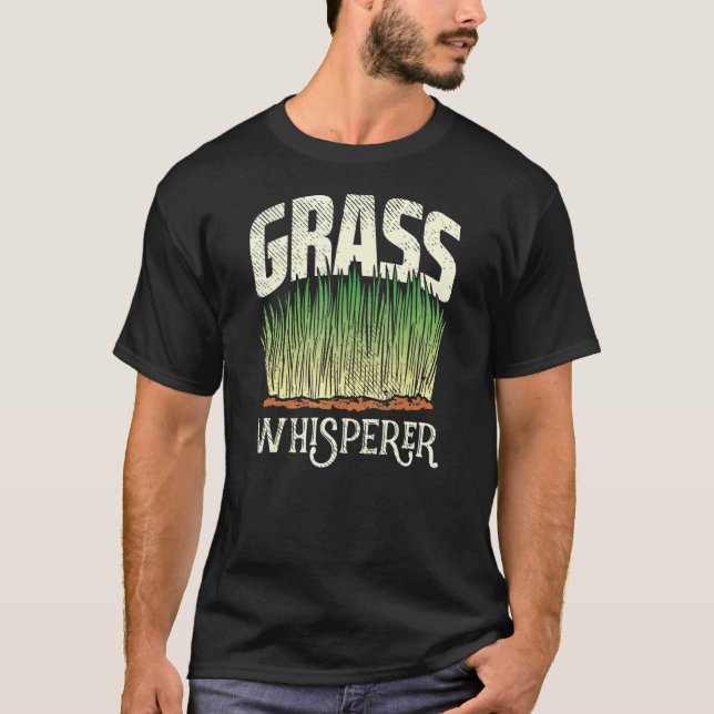 Lawn Care Mowing Design For Landscapers  Grass Whi T-Shirt (Front)