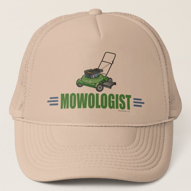 Lawn Care Mowing Grass Lawns Landscaping Yards Trucker Hat (Front)