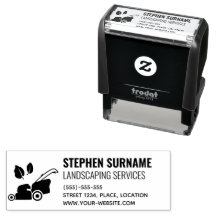 Lawn Care Or Landscaper With Mower and Leaf Icons