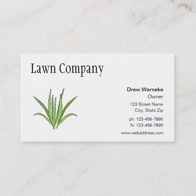 Lawn Care or Landscaping Business Card (Front)