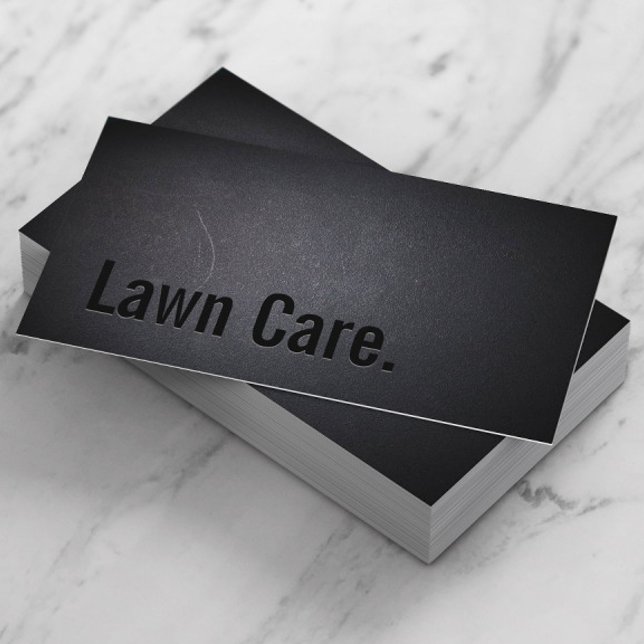 Lawn Care Professional Minimalist Black Business Card (Creator Uploaded)