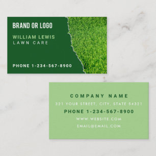 Lawn Care Repair Landscaping Mowing Business Logo Business Card