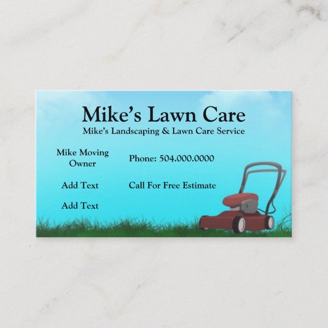 Lawn Care Service and Landscaping Business Card (Front)
