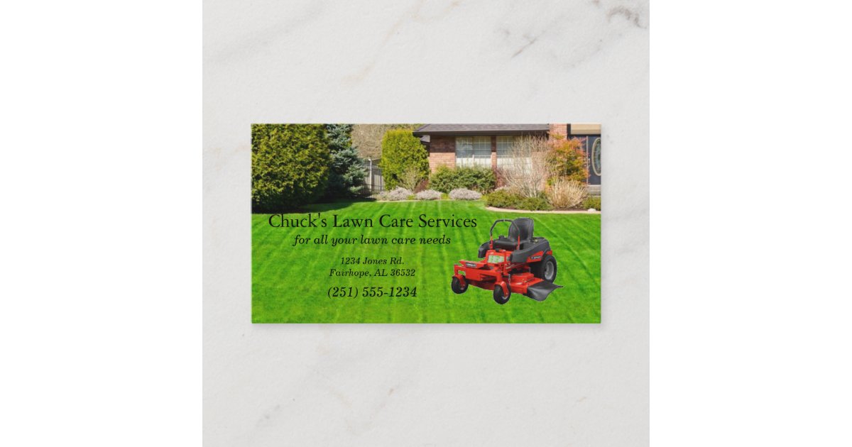 Lawn Care Service Business Card Zazzle
