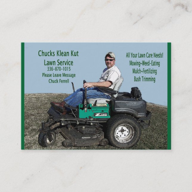 Lawn Care Service Business Card (Front)
