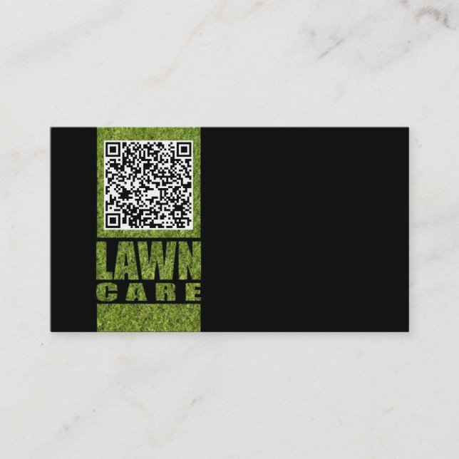 Lawn Care Service Grass Lettering Simple Black  Business Card (Front)