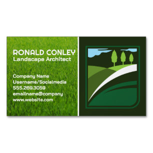 Lawn Care Service Logo   Landscaping Logo Magnetic Business Card