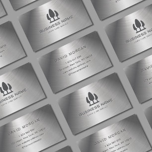 Lawn Care Service Metal Business Card