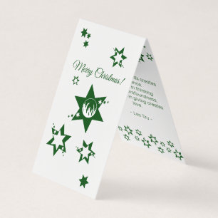 Lawn Care Service White-Green Christmas Stars Card