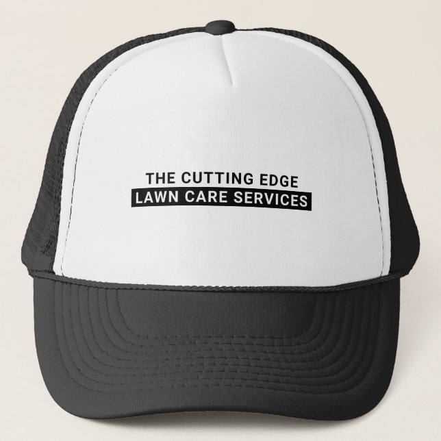 Lawn Care Services Bold Typography Trucker Hat (Front)