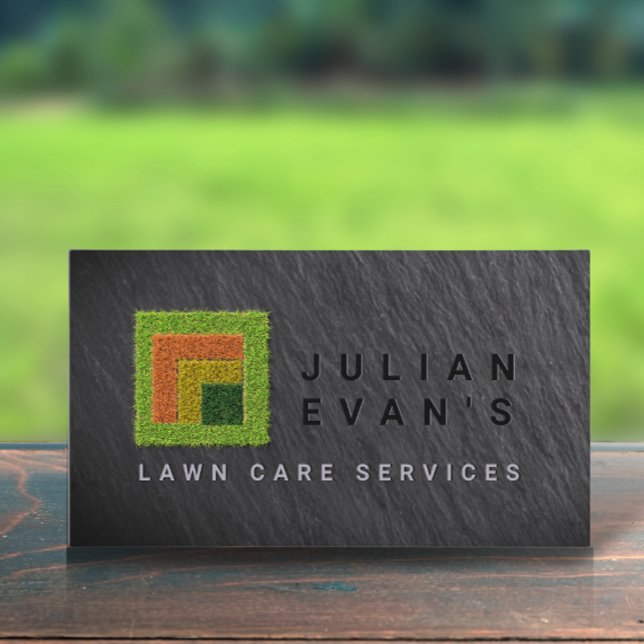 Lawn Care Services Four Seasons Grass Logo Business Card (Lawn Care Services Four Seasons Grass Logo Business Card)