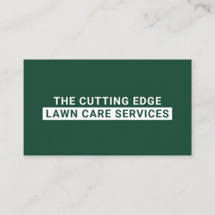 Lawn Care Services Green And White Business Card