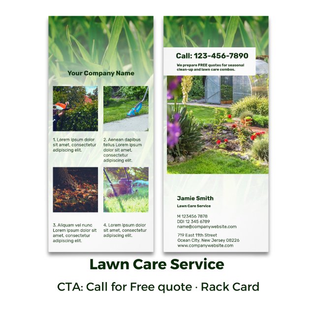 Lawn Care Services Information Custom Image Rack Card (Lawn Care Services Information Custom Image Rack Card)
