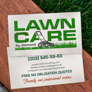 Lawn Care Services -  Landscaping  Business Card