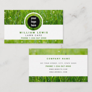 Lawn Care Simple Business Logo Landscaping  Business Card