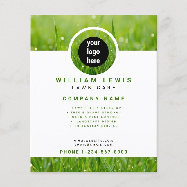 Lawn Care Simple Business Logo Landscaping  Flyer (Front)