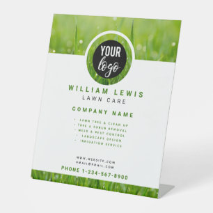Lawn Care Simple Business Logo Landscaping  Pedestal Sign