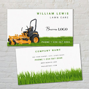 Lawn Care Simple Landscaping Mowing Business Logo Card
