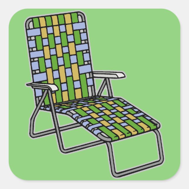 Lawn Chair Chaise Lounge Square Sticker (Front)