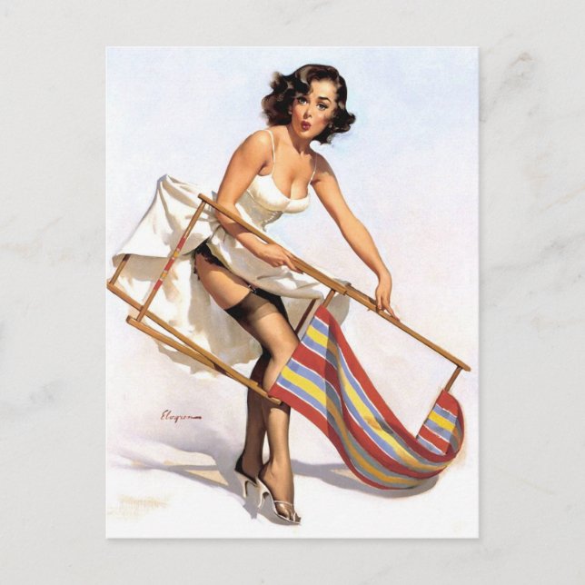 Lawn Chair Pin Up Postcard (Front)