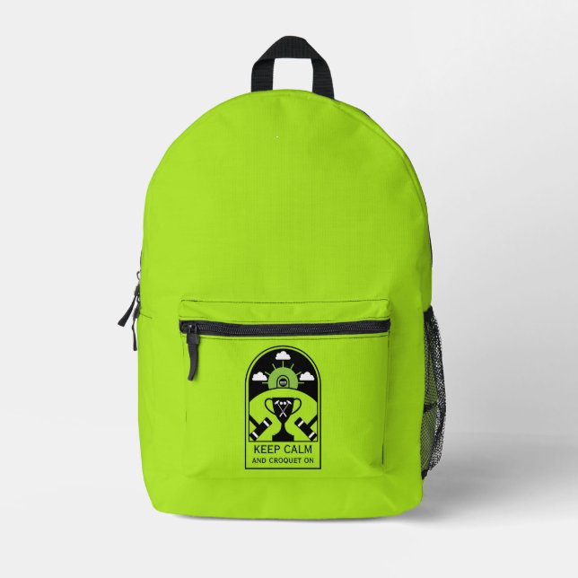 Lawn Croquet Printed Backpack (Front)