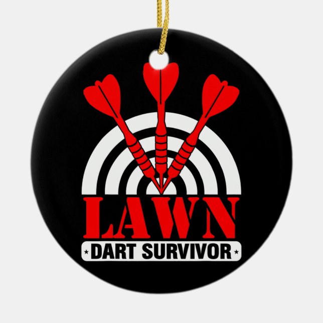 Lawn Dart Survivor  Ceramic Tree Decoration (Front)
