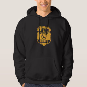 Lawn Enforcement Officer Lawn Mower Pun Gardening Hoodie