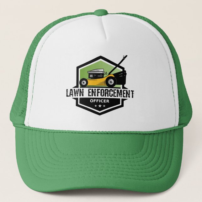 Lawn Enforcement Officer Trucker Hat (Front)