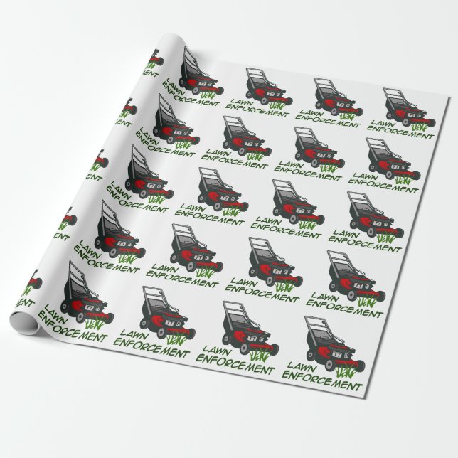 Lawn Enforcement Wrapping Paper (Unrolled)