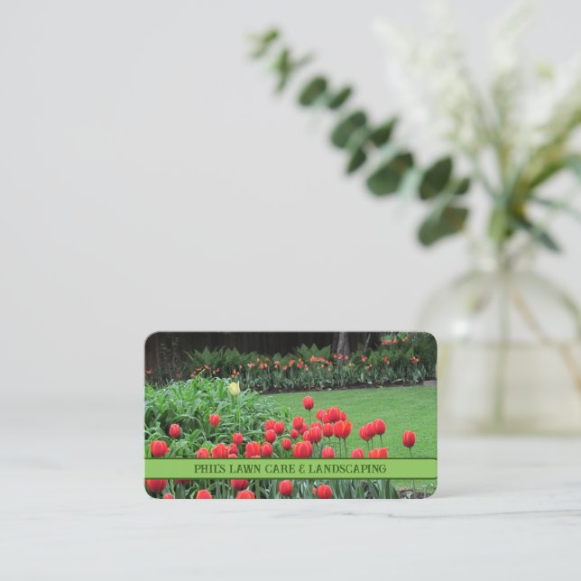 Lawn & Landscaping Business Card (Standing Front)