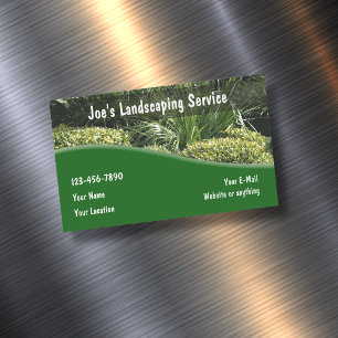 Lawn Landscaping Design Business Card Magnet