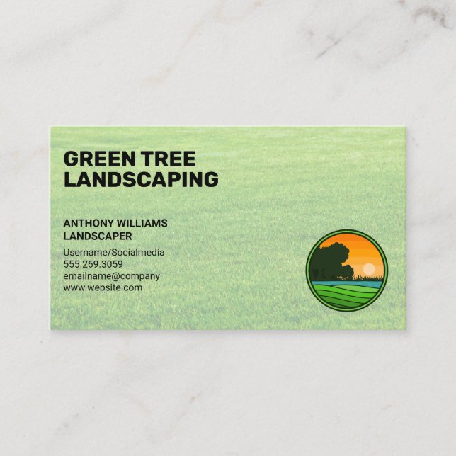 Lawn | Landscaping Logo Business Card (Front)